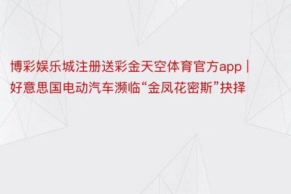 博彩娱乐城注册送彩金天空体育官方app | 好意思国电动汽车濒临“金凤花密斯”抉择